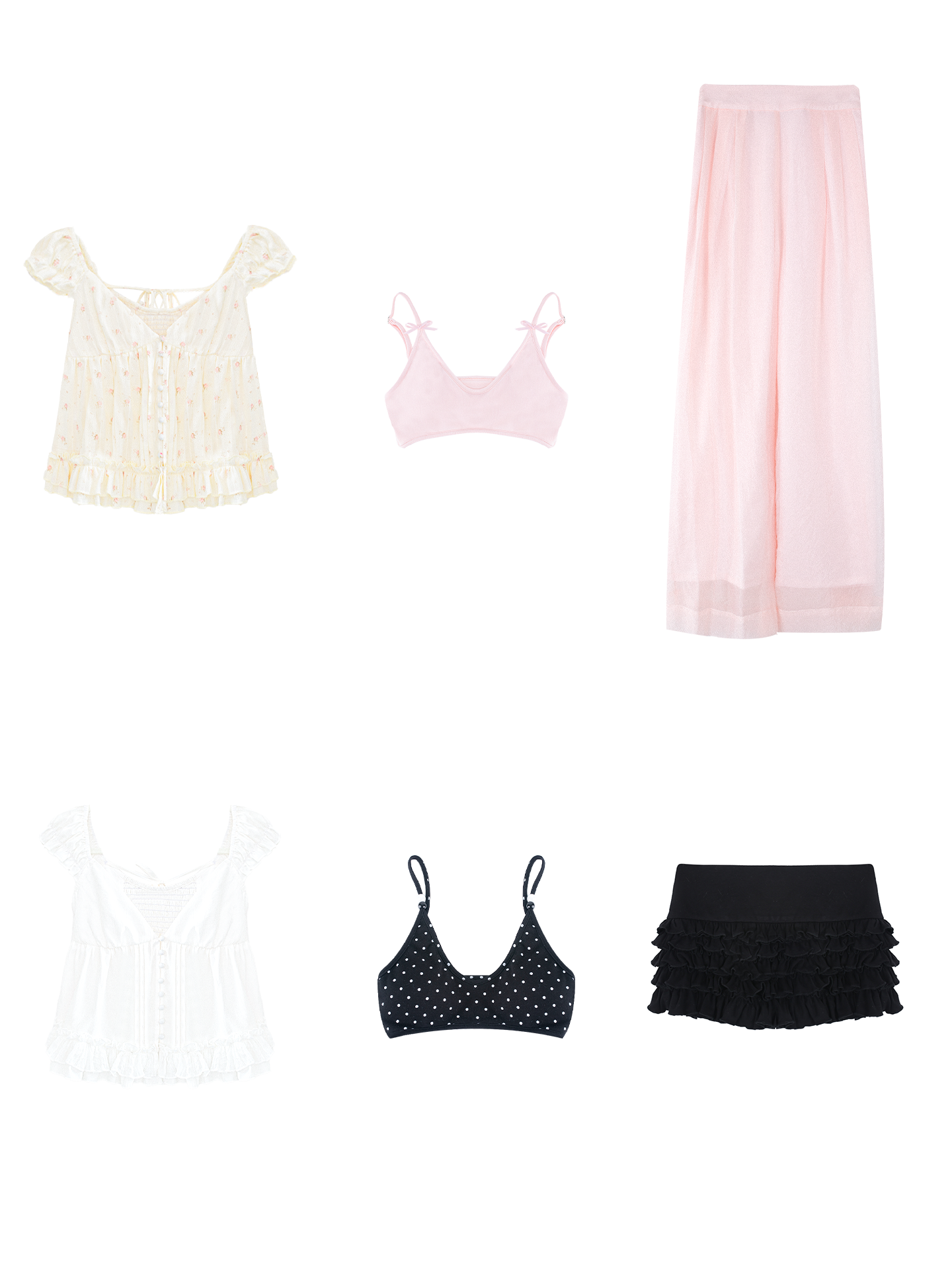 Puff sleeve top and bikini set