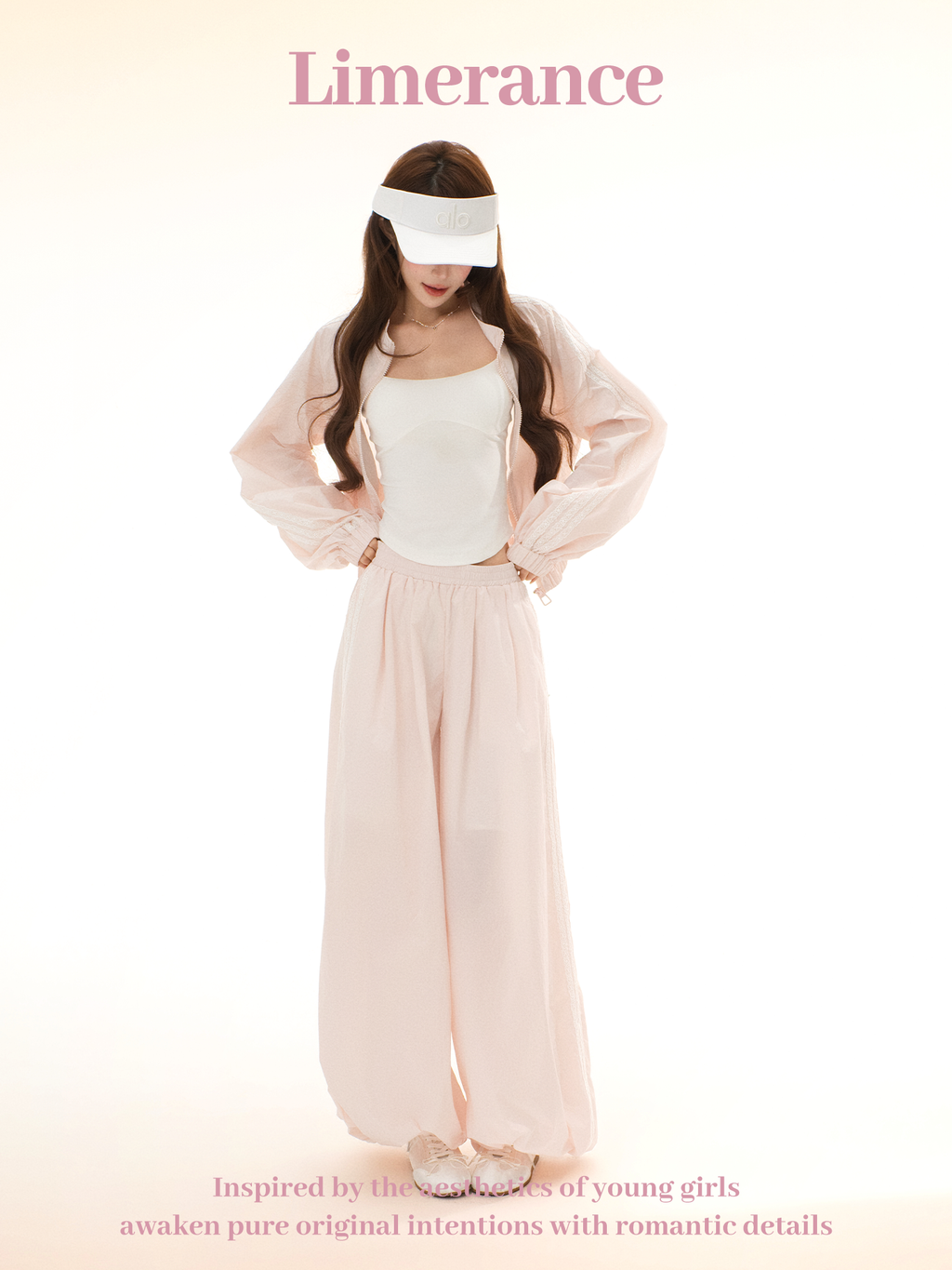 Lychee pink tracksuit set with angel wings top