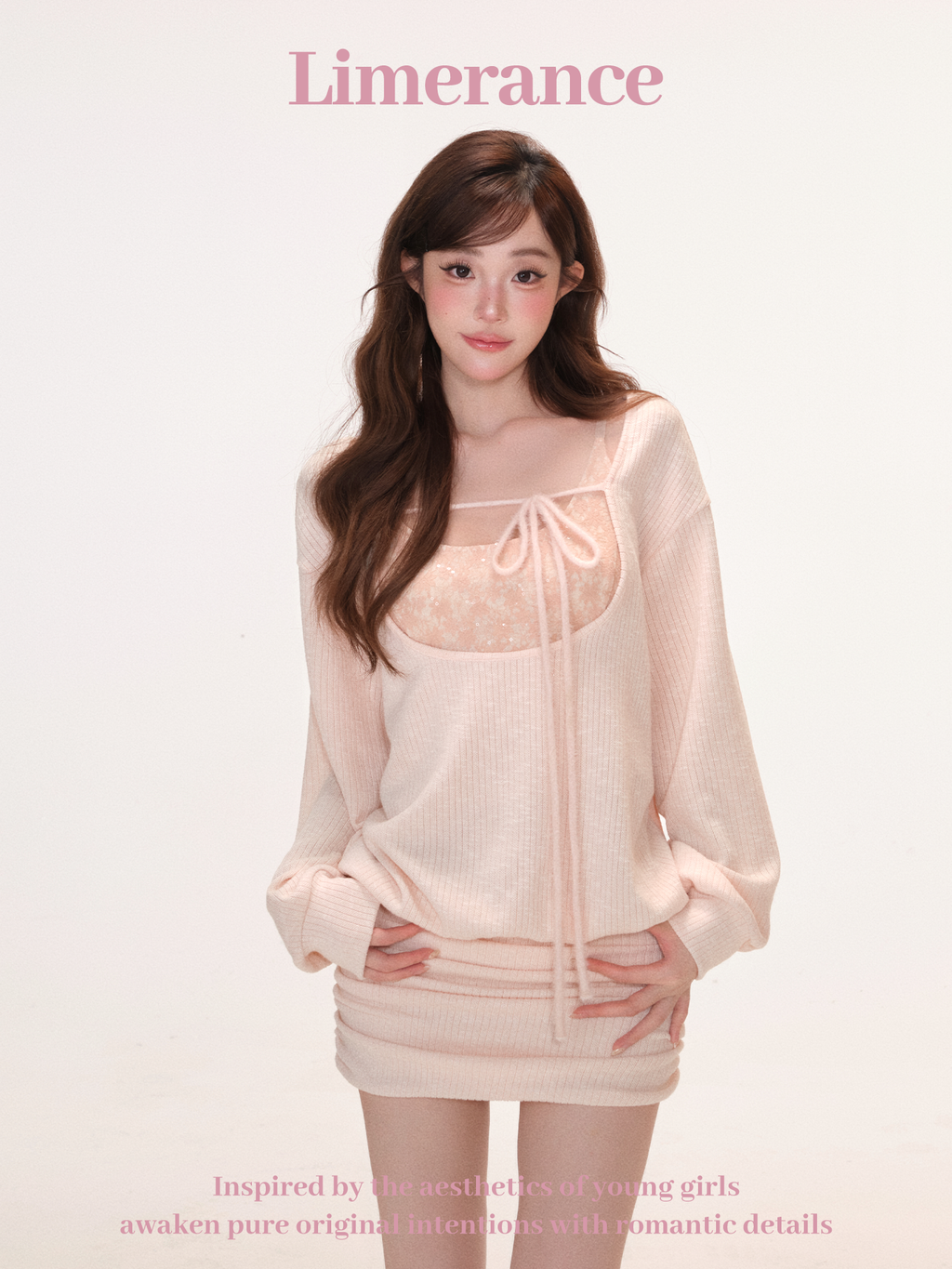 Long sleeve dress with camisole top