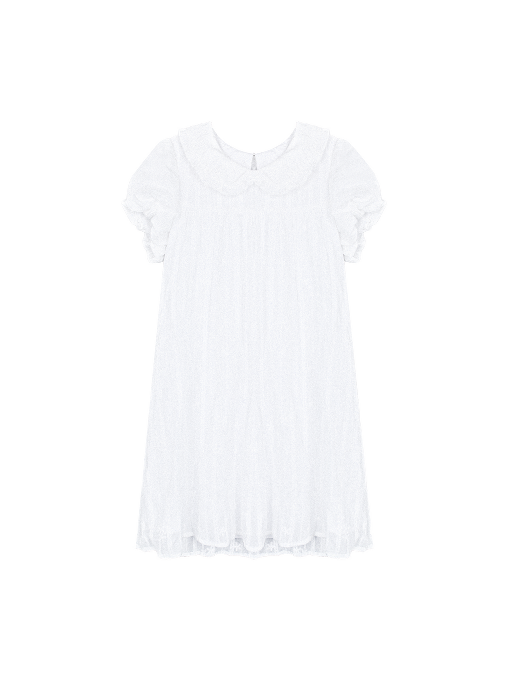 Floral print a-line dress with ruffled collar