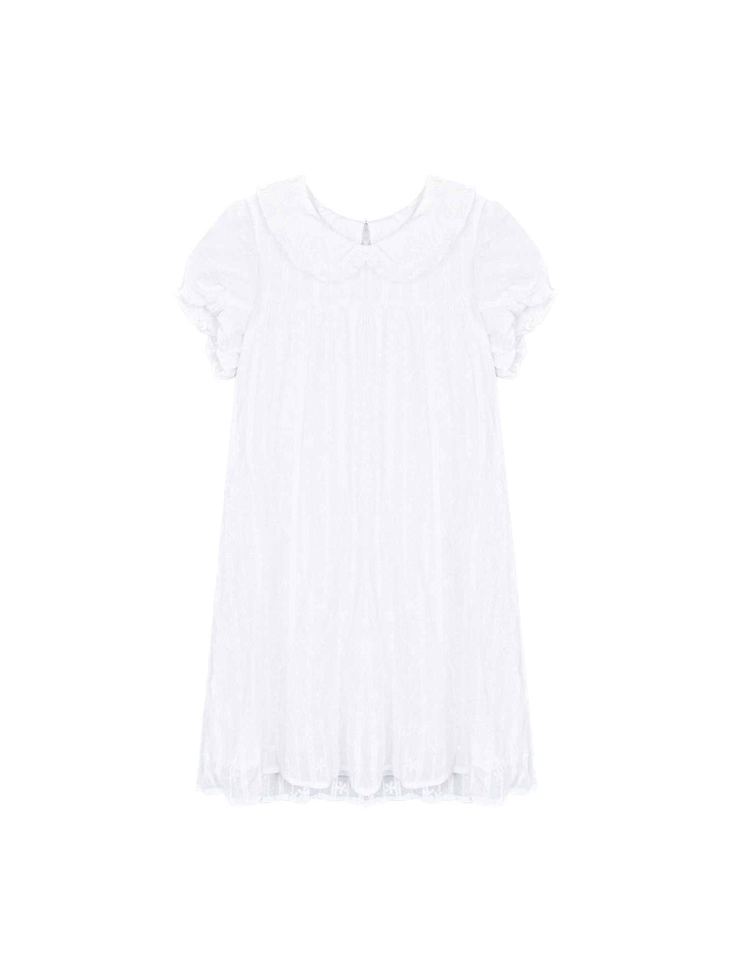 Floral print a-line dress with ruffled collar