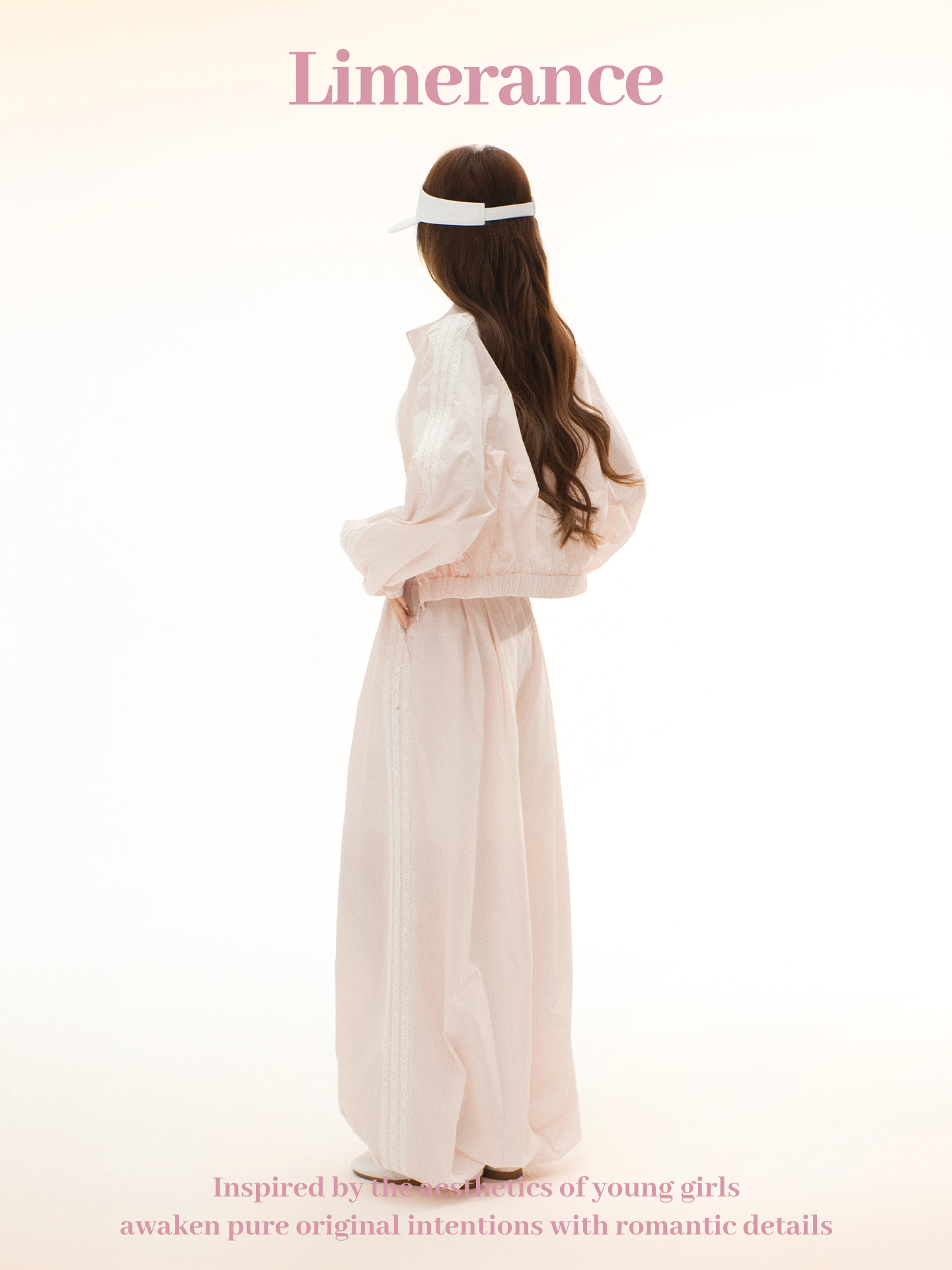 Lychee pink tracksuit set with angel wings top