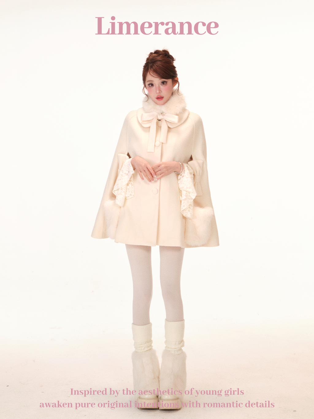 Quilted cape coat with removable pockets and scarf